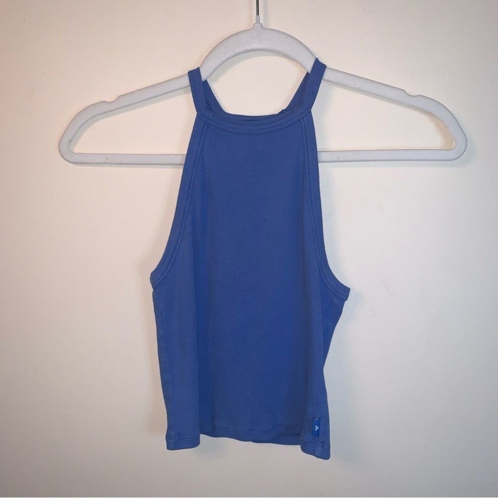 TNA Blue Ribbed Crop top